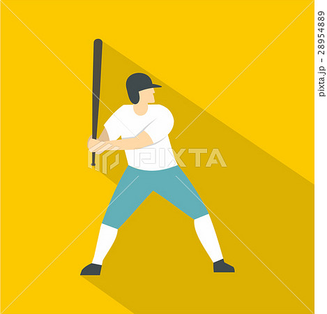 Professional baseball player icon, flat style Professional baseball player icon, flat style 28954889