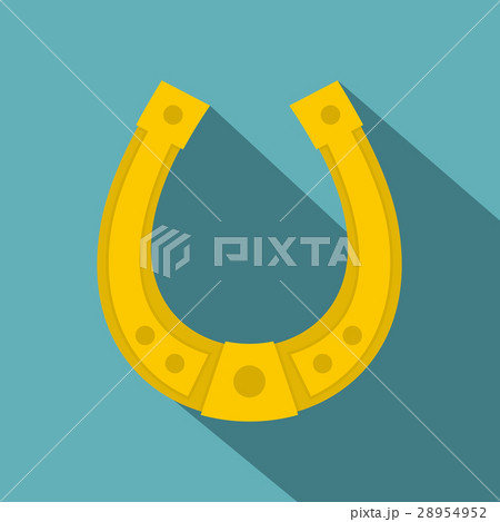 Golden horseshoe icon, flat style 28954952