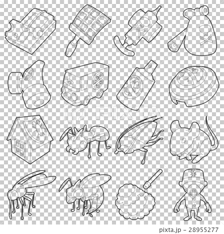Pest control terminate icons set, outline style 28955277
