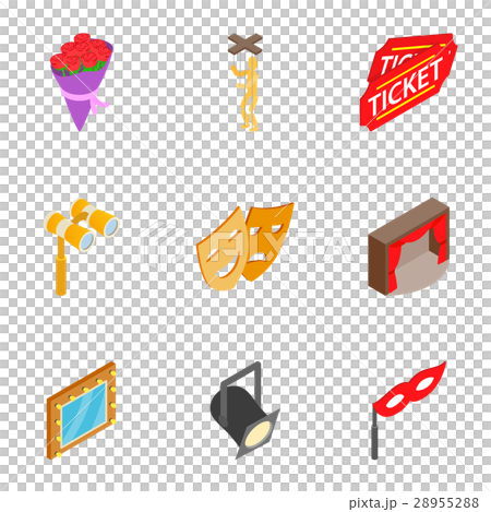 Theatre acting performance icons set Theatre acting performance icons set 28955288