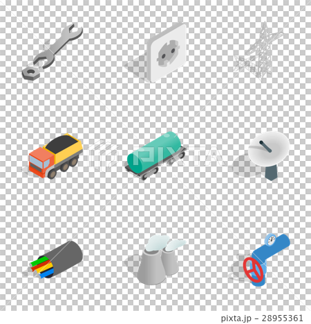 Indusry icons set, isometric 3d style 28955361