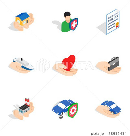 Insurance icons, isometric 3d style 28955454