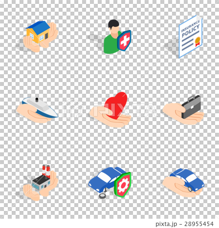 Insurance icons, isometric 3d style 28955454