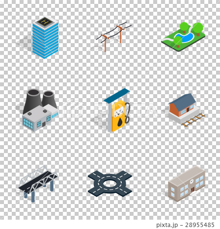 Modern city icons, isometric 3d style 28955485