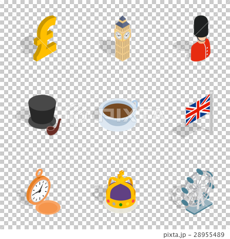 United Kingdom icons, isometric 3d style United Kingdom icons, isometric 3d style 28955489