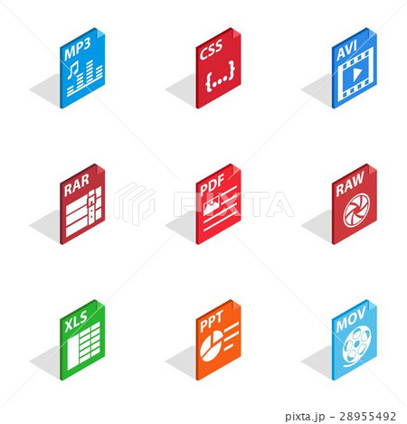 File type icons, isometric 3d style 28955492