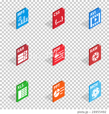 File type icons, isometric 3d style 28955492