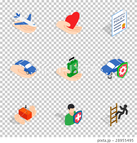 Universal insurance icons, isometric 3d style 28955495