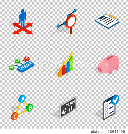 Management icons, isometric 3d style 28955496