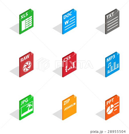 File label icons, isometric 3d style 28955504