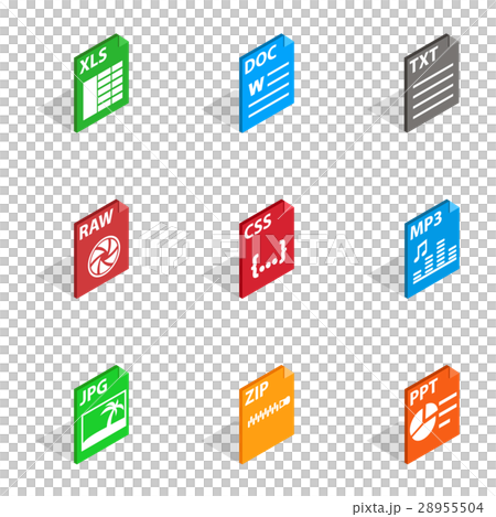 File label icons, isometric 3d style 28955504