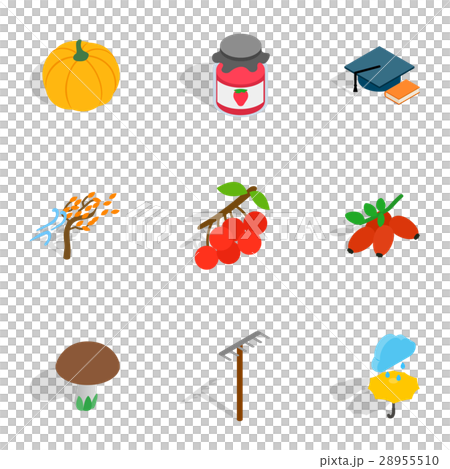 Autumn icons, isometric 3d style - Stock Illustration [28955510] - PIXTA