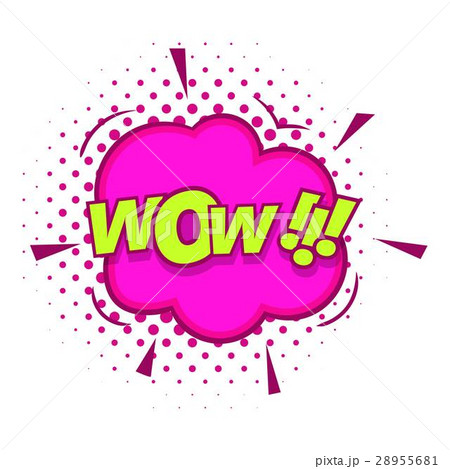 Wow, text sound effect icon, pop art style 28955681