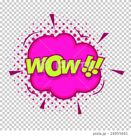 Wow, text sound effect icon, pop art style 28955681