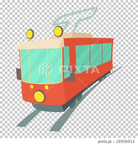 Tram icon, cartoon style 28956012