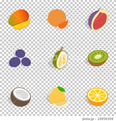 Food icons, isometric 3d style Food icons, isometric 3d style 28956309