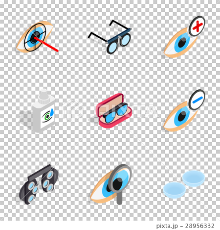 Healthy eyes icons, isometric 3d style 28956332