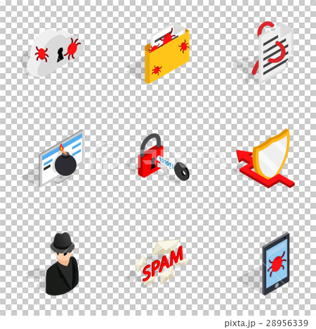 Internet security icons, isometric 3d style 28956339