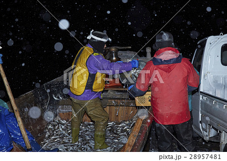 深夜に働く漁師たち 28957481