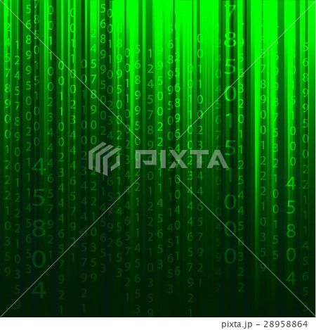 abstract matrix code number in green background 28958864
