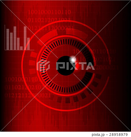 abstract eyes technology in red background 28958979