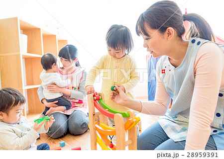 乳幼児 保育園 遊ぶ 撮影協力 Ryozan Park大塚の写真素材