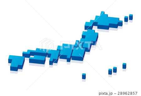 日本地図　ピクセル 28962857