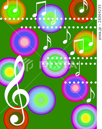 音譜と丸模様 音譜と丸模様 28964235