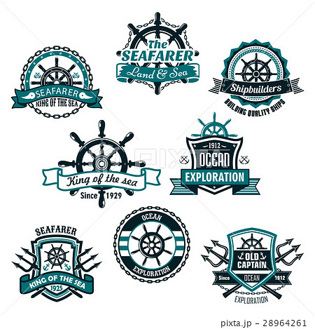 Nautical and marine anchors vector icons set 28964261