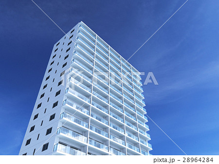 高層マンション見上げ 28964284
