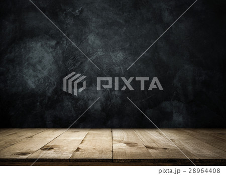 Empty wooden table over grunge wall Empty wooden table over grunge wall 28964408