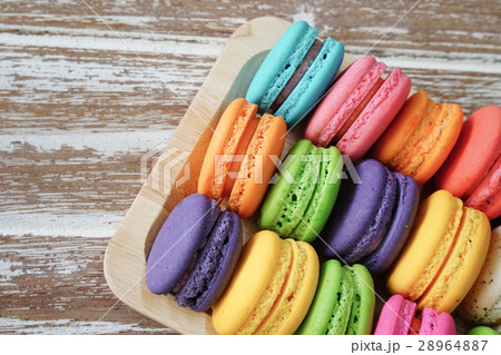 colorful French macarons 28964887