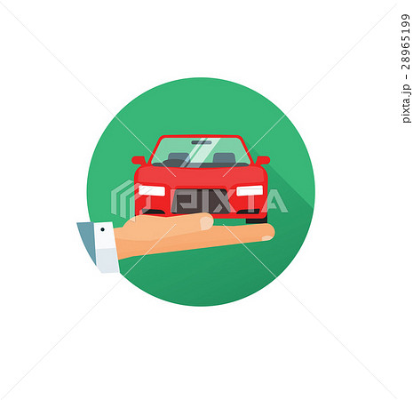 Rent a car vector logo idea, flat style hand Rent a car vector logo idea, flat style hand 28965199