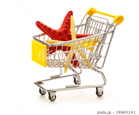 Market pushcart with seastars Market pushcart with seastars 28965241