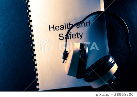 Health and safety document with earphones Health and safety document with earphones 28965500