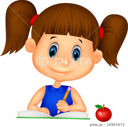 Cute girl writing on a book Cute girl writing on a book 28965672