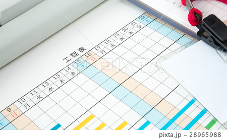 工程表　工程管理　進行表　マネージメント　スケジュール 28965988