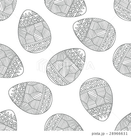 Seamless vector pattern with doodle Easter eggs. 28966631