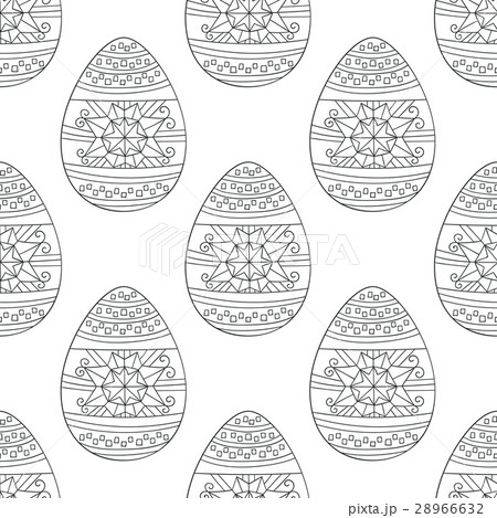 Seamless vector pattern with doodle Easter eggs. Seamless vector pattern with doodle Easter eggs. 28966632