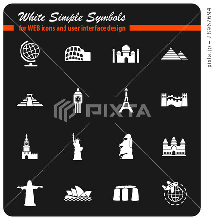 travel and wonders icon set 28967694