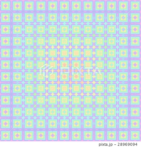 虹色重ね丸四角 正方形パターン 柄 風呂敷 ハンカチ 布 壁紙イメージイラストのイラスト素材