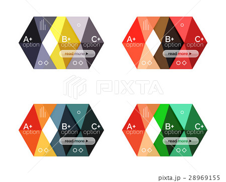 Set of color abstract arrow option infographic 28969155
