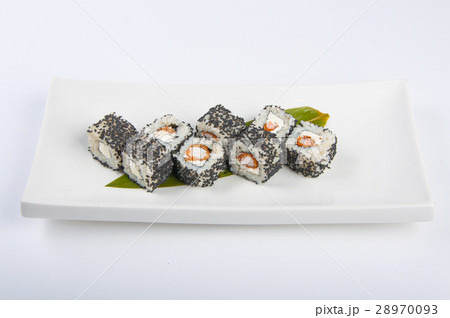sushi roll with shrimp, Philadelphia cheese sesame sushi roll with shrimp, Philadelphia cheese sesame 28970093