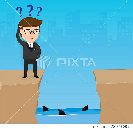 Businessman standing on the cliff. 28973007