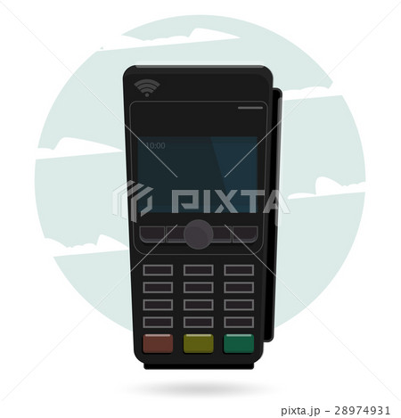 Pos terminal in flat style. Pos payment Pos terminal in flat style. Pos payment 28974931