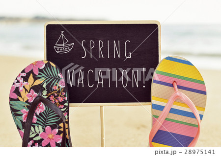 text spring vacation in a signboard text spring vacation in a signboard 28975141