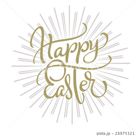 vector happy easter text on white background 28975321