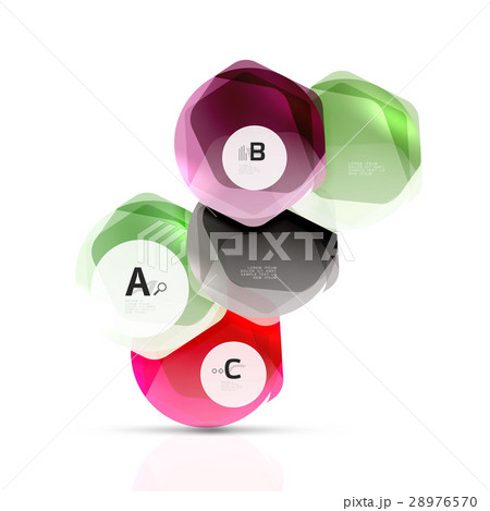 Shiny style modern geometrical hexagons web boxes 28976570