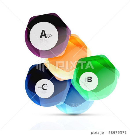 Glass color hexagons. Glossy plastic hexagon Glass color hexagons. Glossy plastic hexagon 28976571