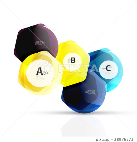 Shiny style modern geometrical hexagons web boxes 28976572